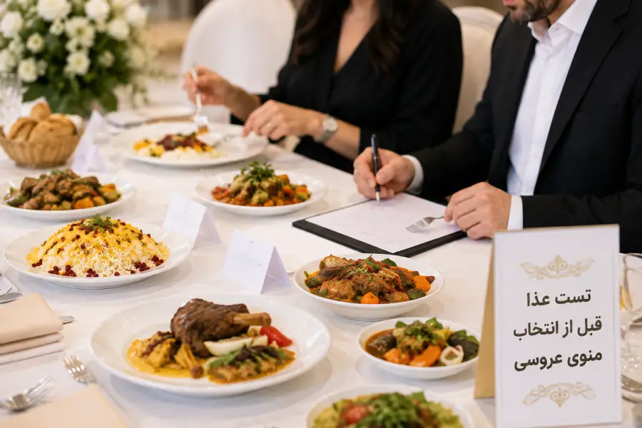تست غذا قبل از انتخاب منوی عروسی