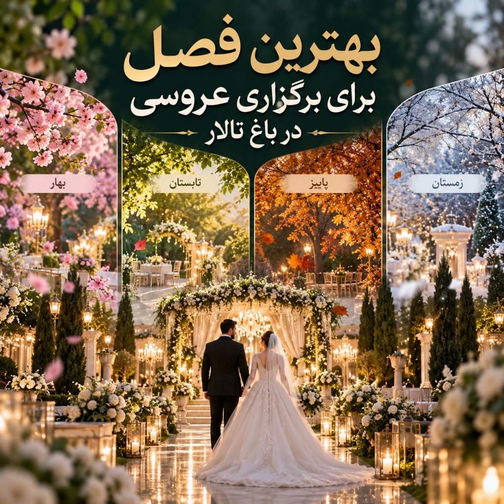 بهترین فصل برای برگزاری عروسی در باغ تالار