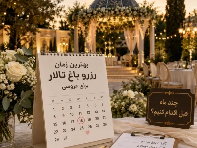 بهترین زمان رزرو باغ تالار برای عروسی و برنامه ریزی تاریخ مراسم